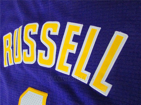 Camiseta Manga Corta Los Angeles Lakers D'Angelo Russell #1 Violeta